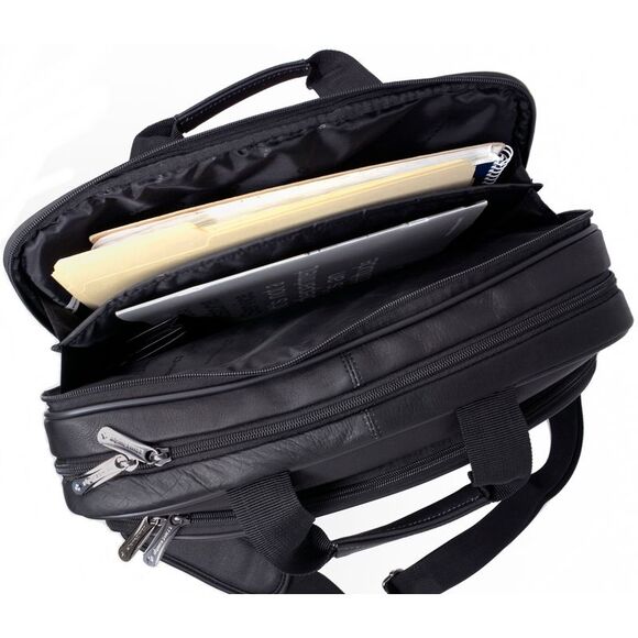 Alpine Swiss Messenger Bag Leather 15.6 Laptop Briefcase Portfolio Business Case - Picture 5 of 10